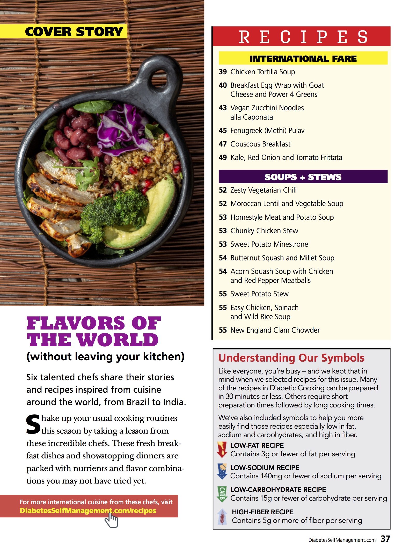 Chef LaLa featured as the cover story for Diabetes Self-Management magazine